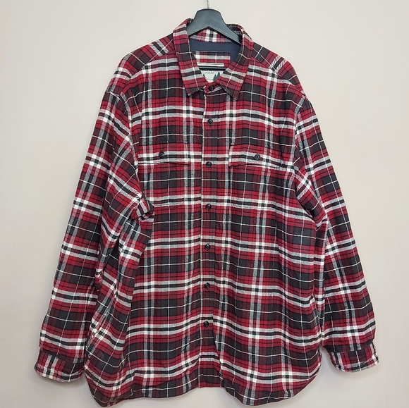L.L. Bean Burgandy plaid quilted insulated shirt jacket Size XXL - Picture 2 of 9